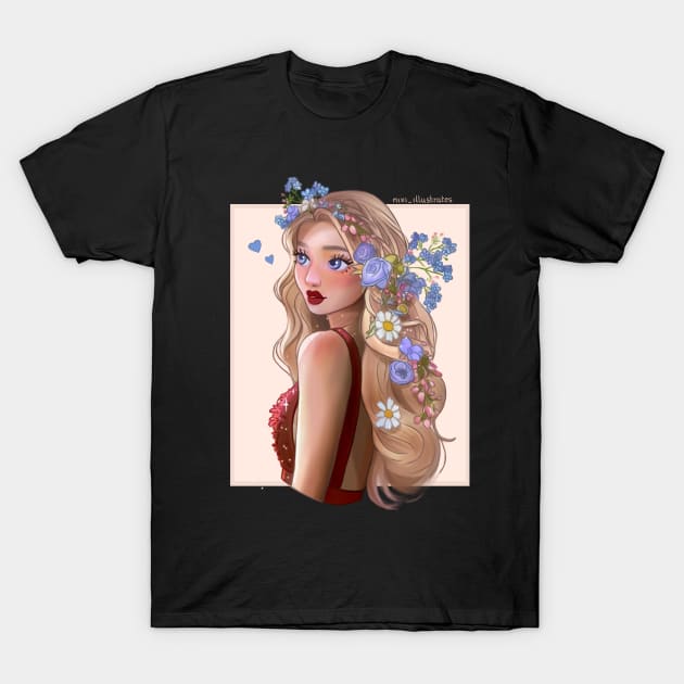 Flowers in her hair T-Shirt by Nixi